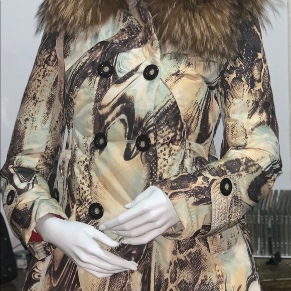 Moon River, Abstract Print Down Filled Puffer Coat, Sz 40 (US 4/6), EUC - Picture 3 of 15